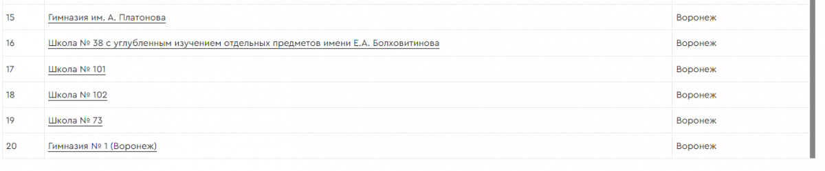 Рейтинг школ Воронежа. RAEX rating Review.