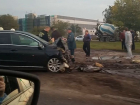 Последствия жесткого ДТП двух иномарок попали на видео на левом берегу Воронежа