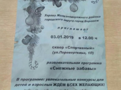 Детей лишили обещанного новогоднего праздника в Воронеже