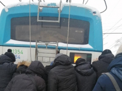 Пришлось толкать: троллейбус попал в снежный плен утром в Воронеже