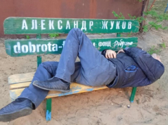 Чилаут по-воронежски: лавки с именем депутата превратили в лежбище для уставших мужчин