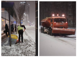 Отчаянную борьбу с залповым снегопадом показала на фото мэрия Воронежа