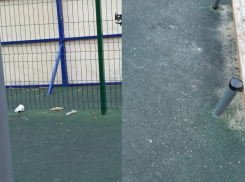 Загаженную тренажерную площадку у мажорного лицея показали жители Воронежа