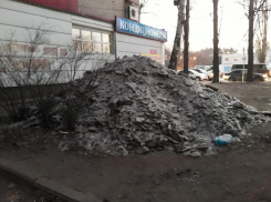 «С дороги убрали же», – большая куча из фекального льда возмутила воронежцев