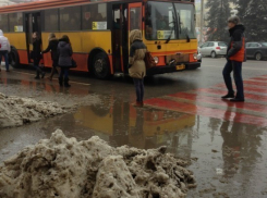 Воронежцы из-за неубранного снега организовали стихийную остановку посредине улицы Плехановская (ФОТО)