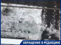 Последствия схода огромной наледи сняли в центре Воронежа