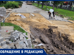 Воронежец возмутился укладкой плитки на слой грязи на Московском проспекте