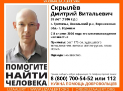 В Воронежской области при неустановленных обстоятельствах без вести пропал 39-летний Дмитрий Скрылёв