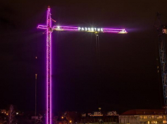 Светящийся новогодний кран стал героем соцсетей в Воронеже