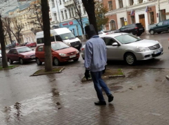Человек-ведро бросил вызов мерзкому осеннему дождю в Воронеже  