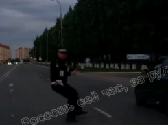 Странное происшествие с сотрудником ДПС сняли в Воронежской области