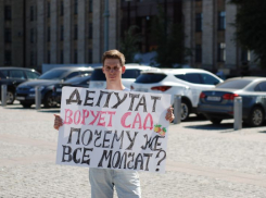 Воронежец в течение 4-х часов пикетировал местные органы власти из-за «Яблоневого сада»