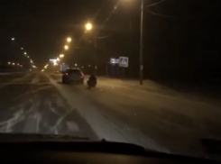 Воронежец прокатился на привязанных к автомобилю санках на скорости 130 км/ч по трассе М-4 «Дон»