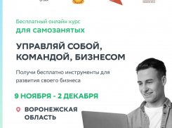 9 ноября 2021 года в Воронежской области стартует бесплатный образовательный онлайн - проект для самозанятых на тему: «Управляй собой, бизнесом, мечтой»