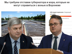 Отставки губернатора и мэра требуют воронежцы из-за фекальной вони