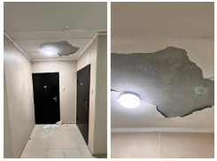 Обрушение потолка в многоэтажке запечатлели воронежцы на фото