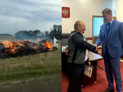 Водителя охваченной огнем фуры наградили в Воронежской области 