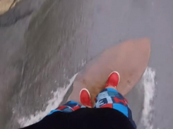 Безумный серфинг во время потопа сняли от 1-го лица в Воронеже