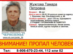 Пенсионерка с провалами в памяти ушла из дома в тапочках и пропала в Воронеже