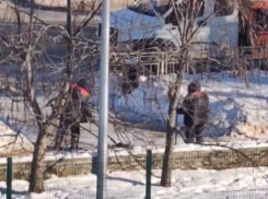 Борьбу с невидимым снегом устроили в центре Воронежа 