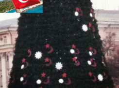 В центре Воронежа на ёлке появились символы Турции 