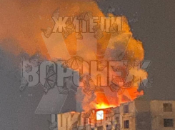 Мощный пожар возник в строящейся многоэтажке в Воронеже