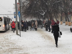 Автобусные коллапсы в заснеженном Воронеже сняли на видео 