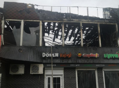 Последствия пожара в DNS у автовокзала сняли на фото в Воронеже