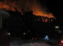 Крупный пожар на воронежской турбазе «Немецкая слобода» попал на видео