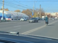 Отчаянная старушка бросила вызов воронежскому шестиполосному проспекту