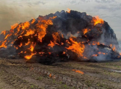 Пожар вулканического уровня вызвал поджог соломы под Воронежем