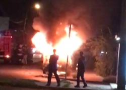 Мощный пожар уничтожил "Газель" в Воронеже