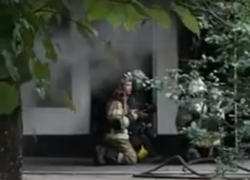 Опубликовано видео загоревшегося кафе в центре Воронежа