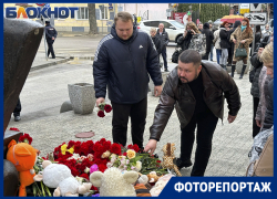 Десятки воронежцев возложили цветы, игрушки и свечи в день траура на Театральной улице