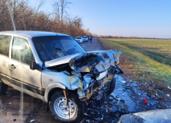 Последствия лобового ДТП с возгоранием авто показали воронежские полицейские 