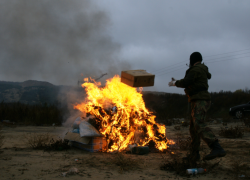Воронежский наркоконтроль сжег 30 кг изъятых наркотиков 