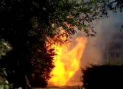 Горение газовой трубы на Московском проспекте Воронежа попало на видео