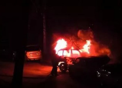 На воронежской «Девятке» ночью сгорел автомобиль «Нива»