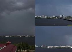 Надвижение первой майской грозы попало на видео в Воронеже