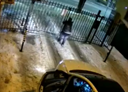 Война воронежца с воротами попала на видео 