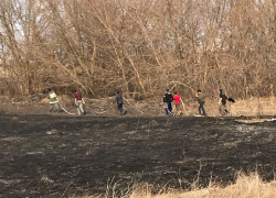 Подростки куртками тушили крупный пожар на поле в Воронежской области 