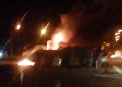 Эпичное возгорание фуры на М-4 «Дон» попал на видео под Воронежем 