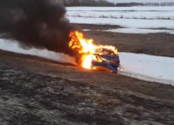 Огненный ад на трассе М-4 "Дон" сняли воронежцы