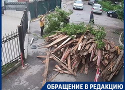 Конфликт соседей из-за баррикады сняла камера в Воронеже