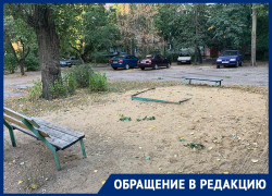 Угнетающий двор с детской площадкой нашли в Советском районе Воронежа
