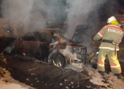 В Воронежской области на ночном пожаре сгорели два автомобиля