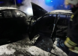 Опубликовано фото с места ДТП с пожаром в Воронежской области