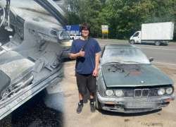 На грани взрыва: патрульный потушил горящую машину в Воронеже