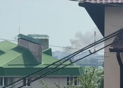 Масштабный пожар попал на видео на воронежском Машмете