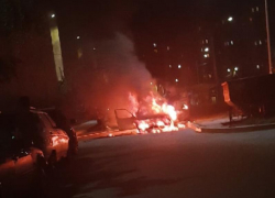 BMW сгорела дотла в Воронеже